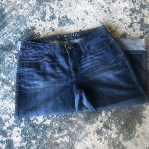 Merona ladies Mid Rise cuffed, cropped jeans size 16